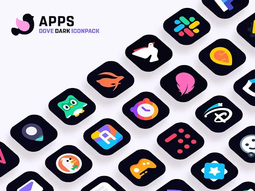 Dove Dark : Icon Pack screenshot 5
