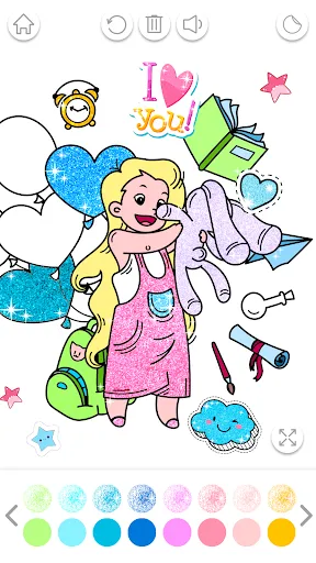 Kawaii Coloring Book Glitter screenshot 5