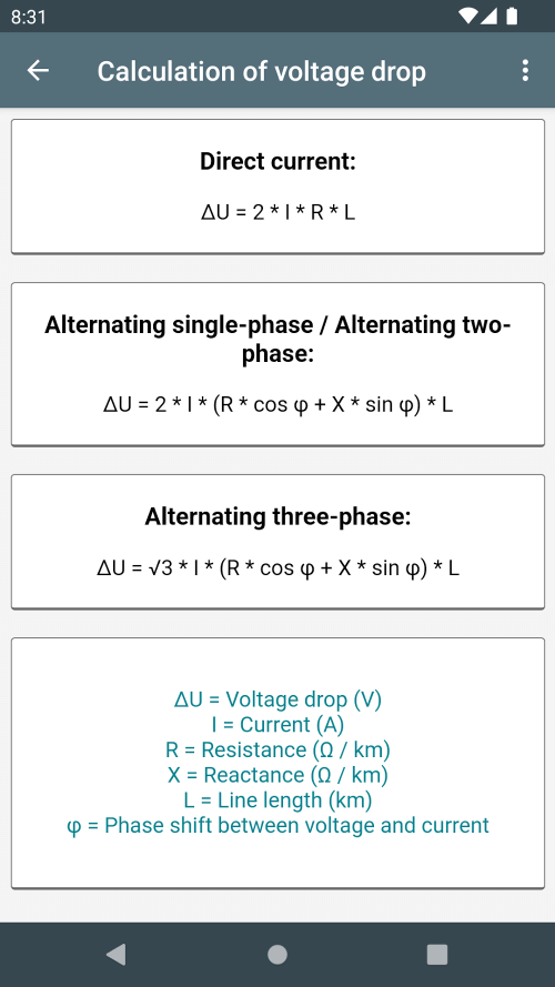 Electrical Calculations screenshot 6