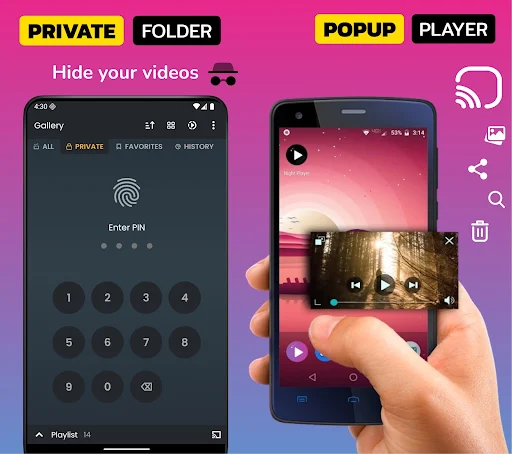 Night Video Player – voice amp MOD screenshot 6