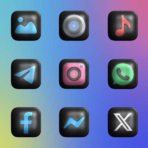 Glossy Dark 3D – Icon Pack screenshot 6