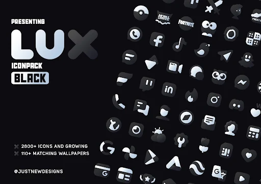 Black Icon Pack : LuX (Lux Black) screenshot 6