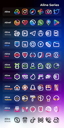 Aline Red: linear icon pack screenshot 6