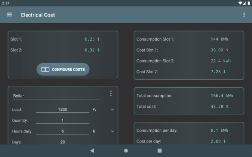 Electrical Cost screenshot 6