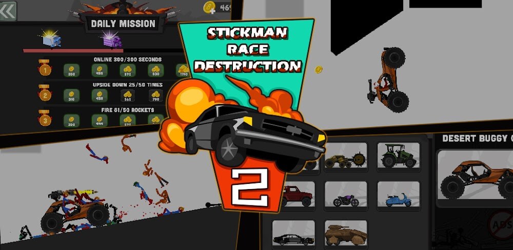Stickman Race Destruction 2 screenshot 1