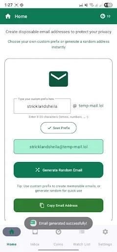 Temp Mail MOD screenshot 1