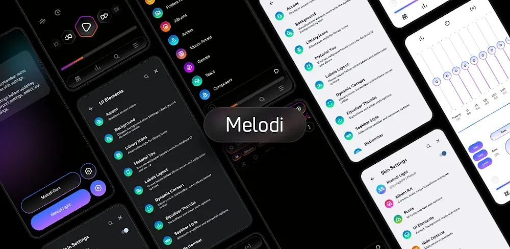Melodi – Poweramp Skin screenshot 1