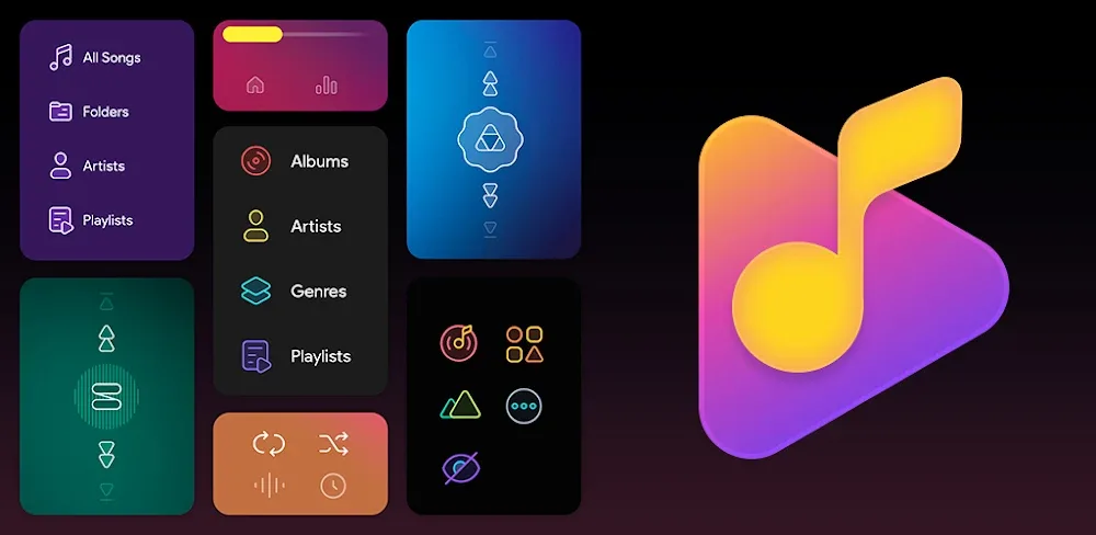 Dais Dark – Poweramp Skin screenshot 1