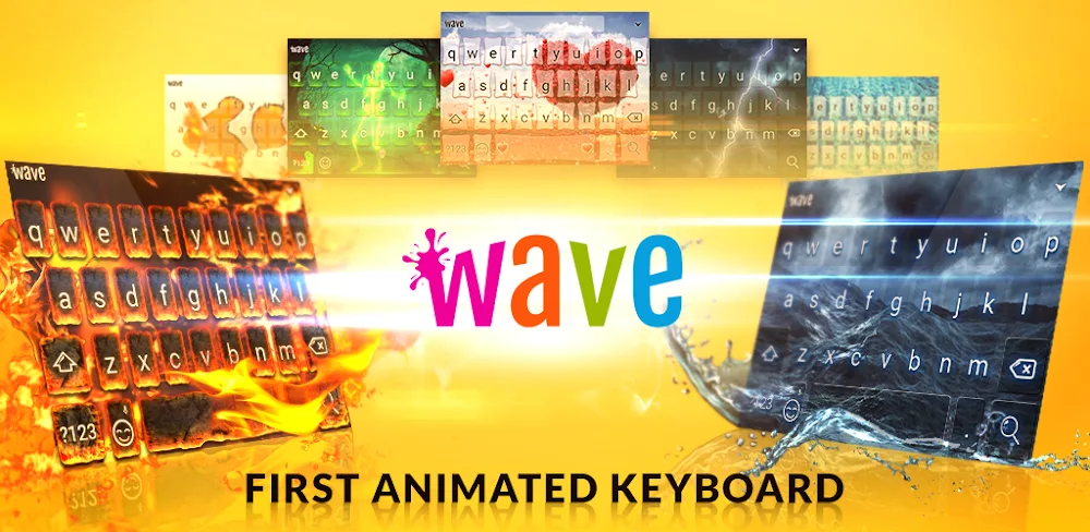 Wave Animated Keyboard Emoji (Wave Keyboard) screenshot 1