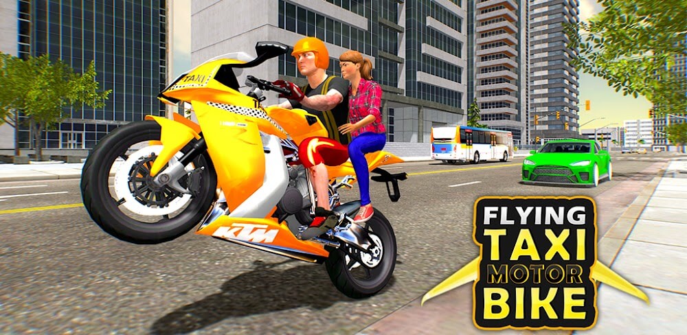 Flying Motorbike Taxi Driving screenshot 1