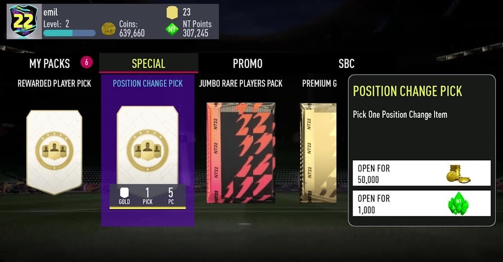 Nicotom 22 Draft + Pack Opener screenshot 2