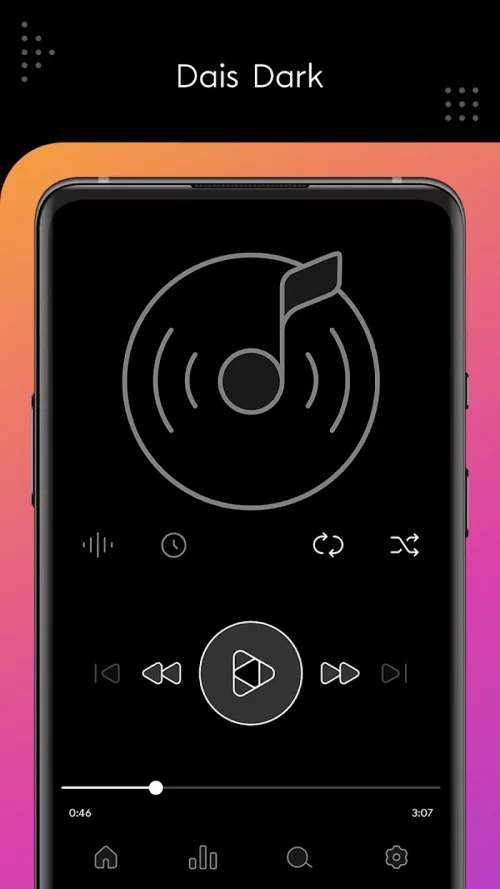 Dais Dark – Poweramp Skin screenshot 2