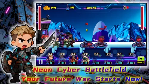 Cyber Rush: Neon Tower Wars screenshot 2