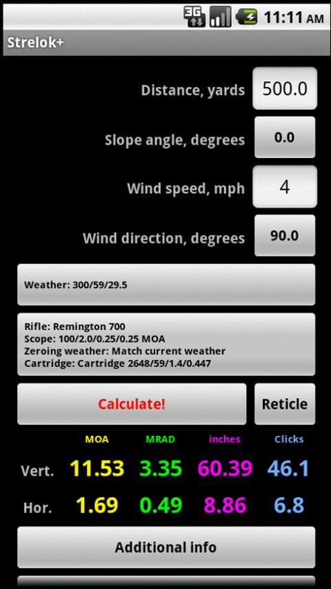 Strelok+ screenshot 2