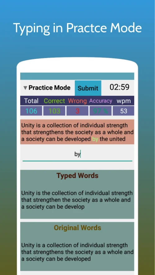 Typing Test App for Exams screenshot 3