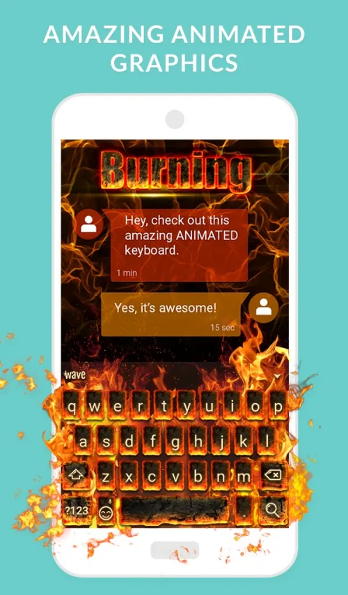Wave Animated Keyboard Emoji (Wave Keyboard) screenshot 3