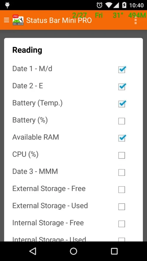 Status Bar Mini Pro screenshot 3