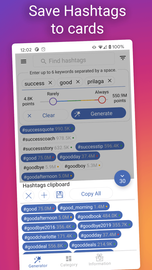 in Tags – Hashtags generator screenshot 4