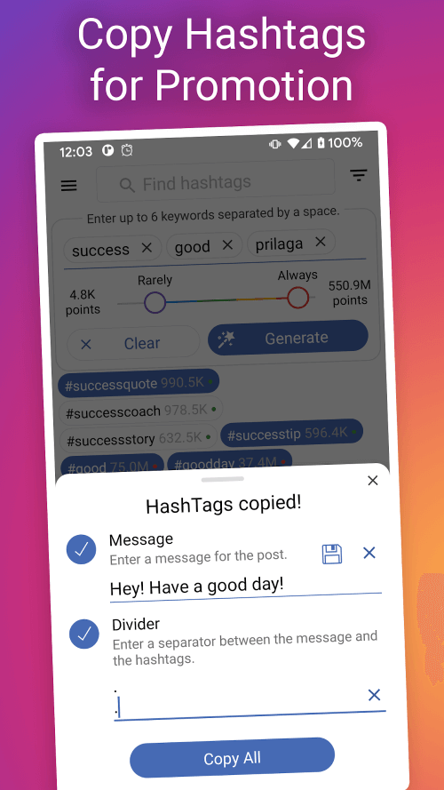 in Tags – Hashtags generator screenshot 5
