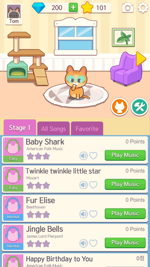 Piano Cat Tiles – Room Design screenshot 6