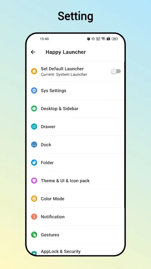 Happy Launcher, smile launcher (Smile Launcher) screenshot 9
