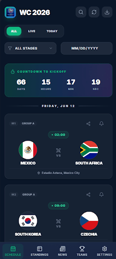 World Cup 2026 AI Live Scores screenshot 1