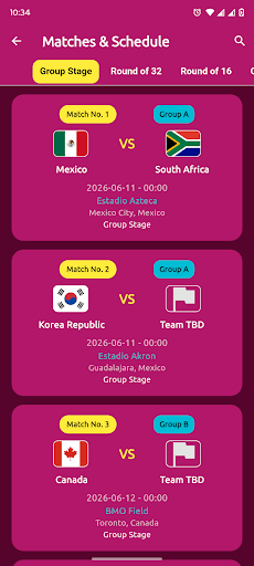 World Cup Schedule 2026 screenshot 2
