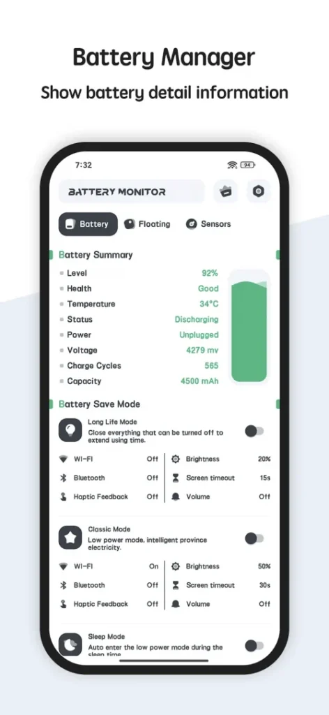 Battery manager and monitor screenshot 2